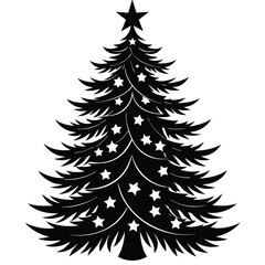 Obraz premium Christmas Winter Snowflake Silhouette Vector on White Background