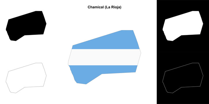 Chamical department (La Rioja) outline map set