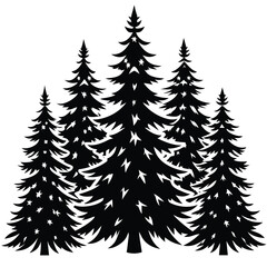 Obraz premium Christmas Winter Snowflake Silhouette Vector on White Background