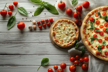 A platter of wood fired Quattro Formaggi Pizza or four cheese pizza