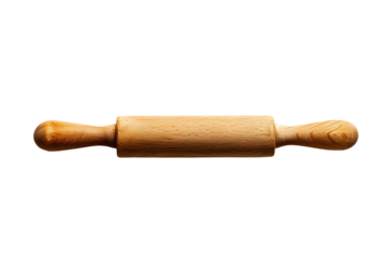 Wooden rolling pin isolated on white background