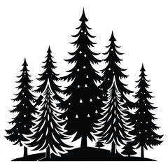Obraz premium Christmas Winter Snowflake Silhouette Vector on White Background