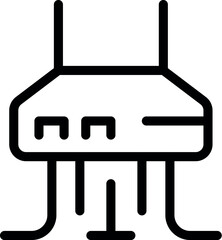 Icon of a wifi router with cables, providing internet access for multiple devices