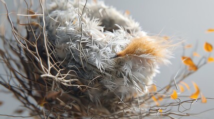 3D render of a bird nesting material