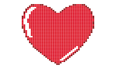 Pixelated 8bit Gaming Pixel Heart 3d