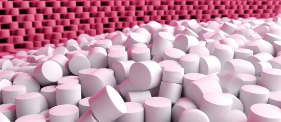 Obraz premium Abstract White and Pink Cylinders