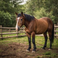 cute brown glassland horse