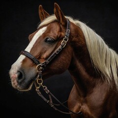 horse black background