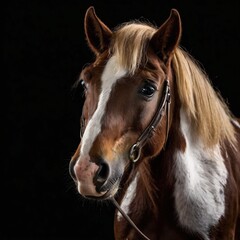 horse black background