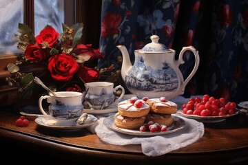 Fototapeta premium Begals porcelain furniture teapot.