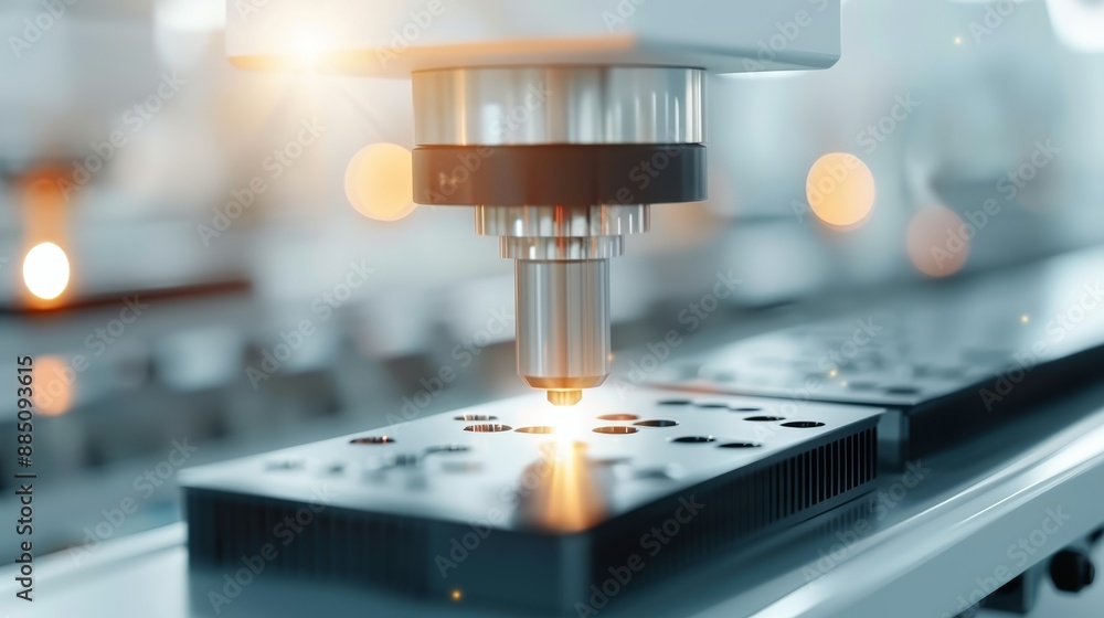 Poster macro shot of advanced ai-driven machines synchronizing in a seamless production process, capturing 