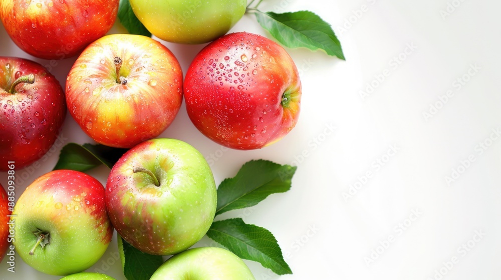Aufkleber fresh apples on a white background with room for text