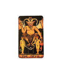 the Devil, single Tarot Card on transparent Background
