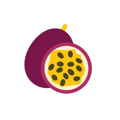 fresh passion fruit cartoon in flat design style