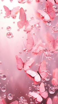 Light Pink butterflies blossom dessert wedding.