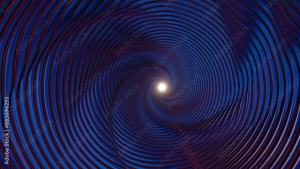 Aufkleber abstract spiral tunnel with neon lights and dynamic curves..