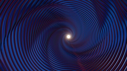 Abstract Spiral Tunnel with Neon Lights and Dynamic Curves..
