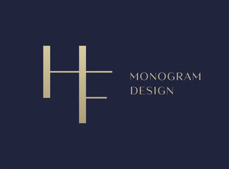 Obraz premium HF letter logo icon design. Classic style luxury initials monogram.