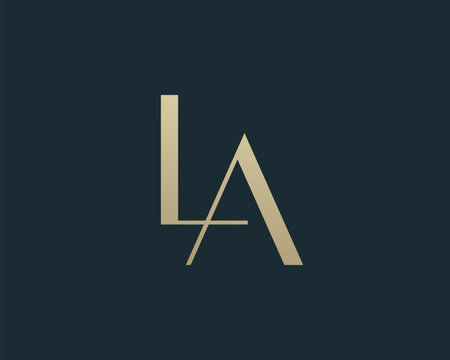 LA letter logo icon design. Classic style luxury initials monogram.