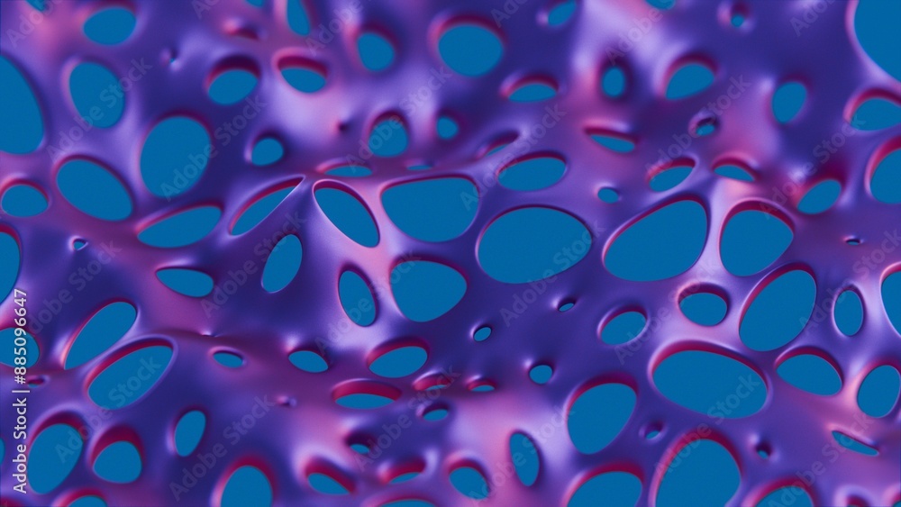 Aufkleber Abstract Perforated Pattern with Gradient Colors on Blue Background..