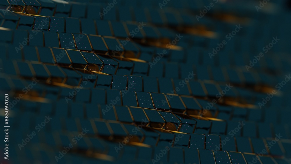 Aufkleber dark geometric pattern with subtle golden highlights........