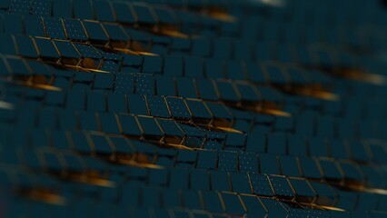 Naklejka premium Dark Geometric Pattern with Subtle Golden Highlights........