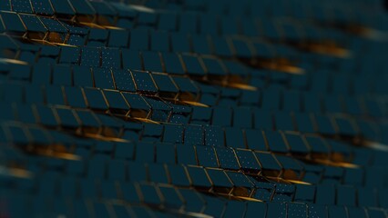 Fototapeta premium Dark Geometric Pattern with Subtle Golden Highlights........