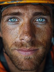 Obraz premium Portraits of Diverse Industrial Workers in Various Environments: Engineers, Construction Sites, Machinery, Safety Gear, and Work Conditions Captured in High Detail, Reflecting Hard Work and Dedication