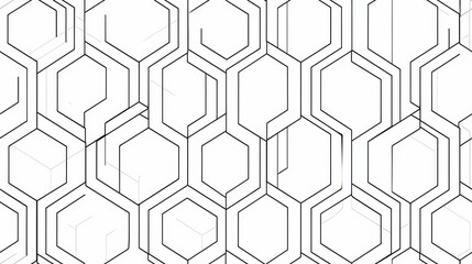 Seamless geometric pattern with hexagonal shapes and lines in monochrome. Perfect for background, wallpaper, or design projects.