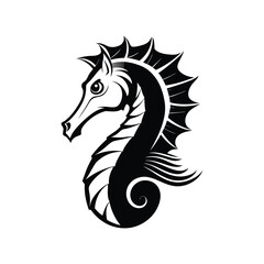 Seahorse Silhouette Vector Illustration