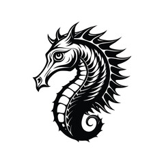 Seahorse Silhouette Vector Illustration