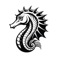 Seahorse Silhouette Vector Illustration