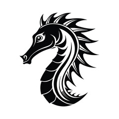 Fototapeta premium Seahorse Silhouette Vector Illustration