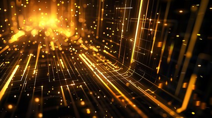 Obraz premium Abstract golden technology background