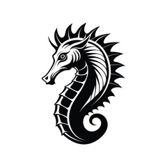 Seahorse Silhouette Vector Illustration