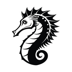Seahorse Silhouette Vector Illustration
