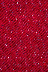 Red woven cloth with sparkling silver bits