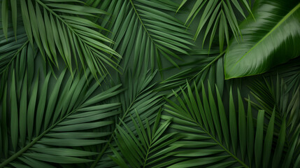 A green leafy background with a leafy green leaf on top