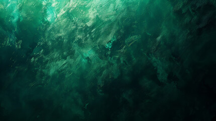 Wallpaper or web banner background, grunge gradient from green to black, grainy texture effect. Generative AI