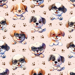 seamless pattern with dogs