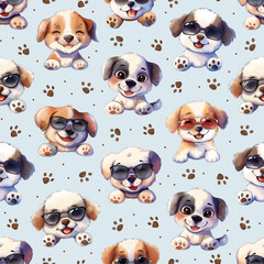 seamless pattern with dogs