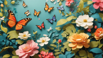 colorful image of paper flowers