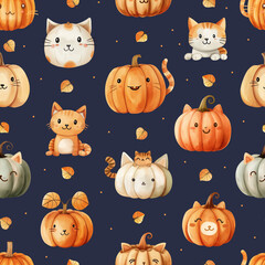 halloween pattern with pumpkins