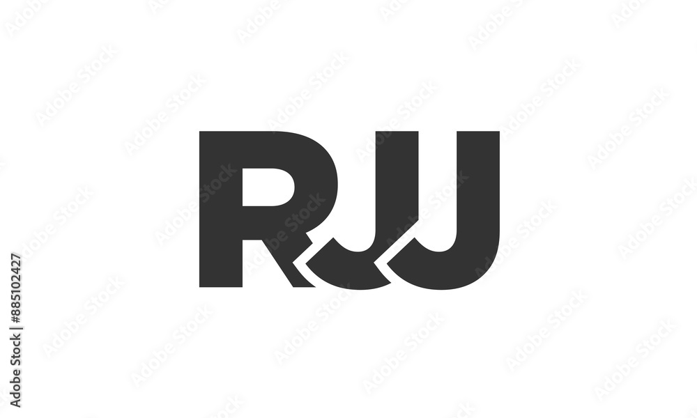 Poster rjj logo design template with strong and modern bold text. initial based vector logotype featuring s