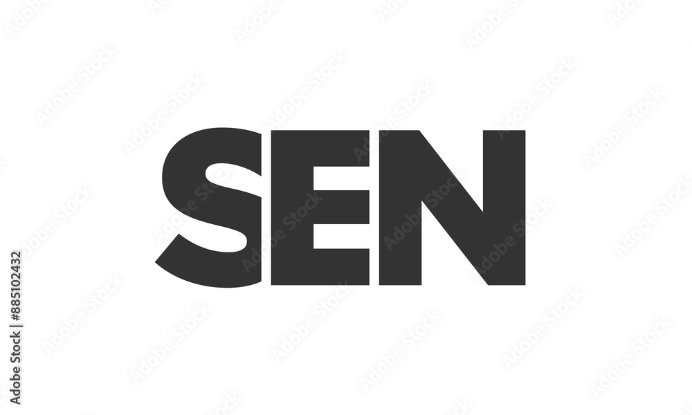 Poster sen logo design template with strong and modern bold text. initial based vector logotype featuring s