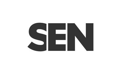 SEN logo design template with strong and modern bold text. Initial based vector logotype featuring simple and minimal typography. Trendy company identity.