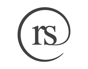 RS logo from two letter with circle shape email sign style. R and S round logotype of business company