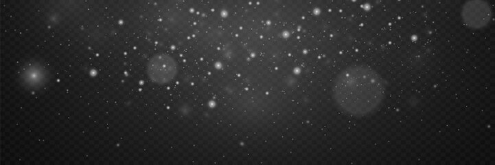 Brilliant white dust, sparks of light. Brilliant star and flare effect. On a transparent background.