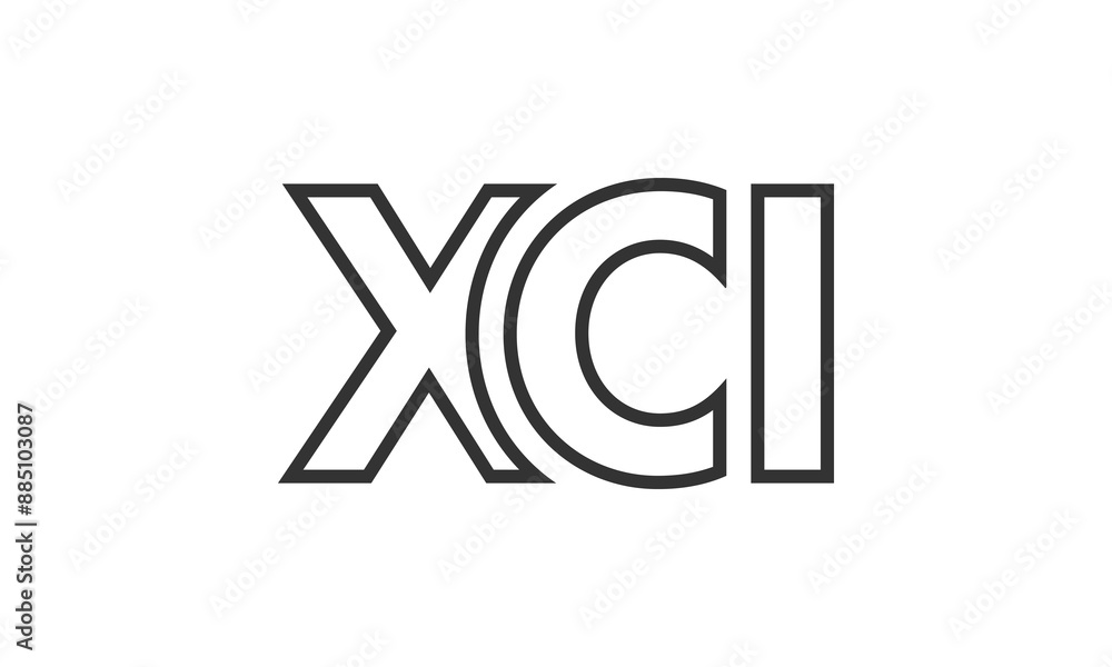 Poster xci logo design template with strong and modern bold text. initial based vector logotype featuring s