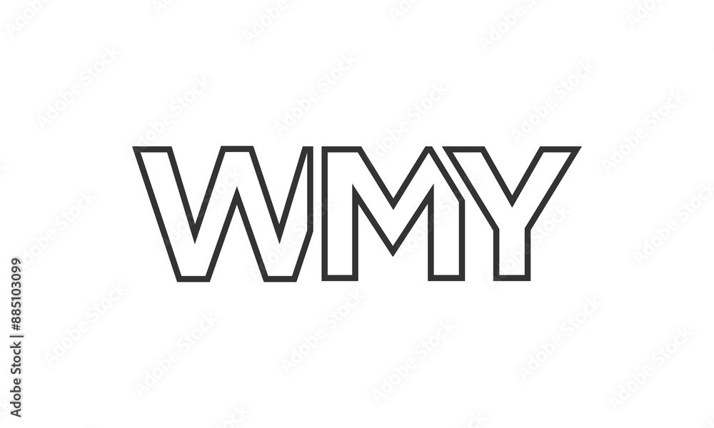 Fototapete WMY logo design template with strong and modern bold text. Initial based vector logotype featuring simple and minimal typography. Trendy company identity.